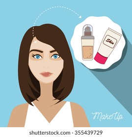 Make-up and womens cosmetics graphic design, vector illustration eps10