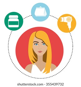 Make-up and womens cosmetics graphic design, vector illustration eps10