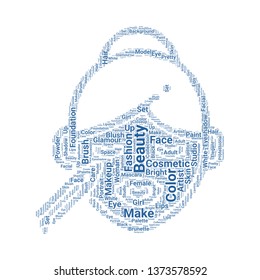 makeup word cloud. tag cloud about makeup