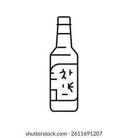 makgeolli drink korean cuisine line icon vector. makgeolli drink korean cuisine sign. isolated contour symbol black illustration