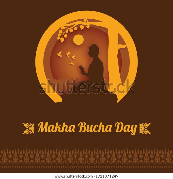 Makha Bucha Day Buddha Delivering His Stock Vector Royalty Free 1921871249 Shutterstock 3326