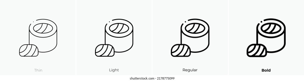 maki icon. Thin, Light Regular And Bold style design isolated on white background