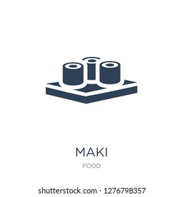 maki icon vector on white background, maki trendy filled icons from Food collection, maki vector illustration