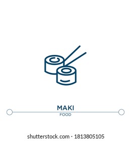 maki outline vector icon. simple element illustration. maki outline icon from editable food concept. can be used for web and mobile
