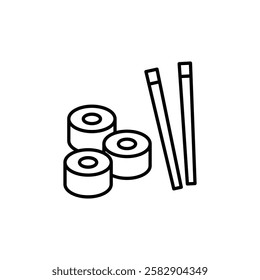 Maki sushi roll icon Flat fill set collection