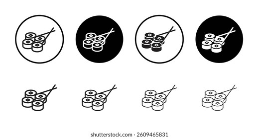 Maki sushi roll icon Line Art Logo set
