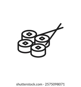 Maki sushi roll icon Simple thin outline