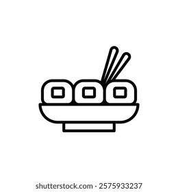 Maki sushi roll icon simple vector symbol