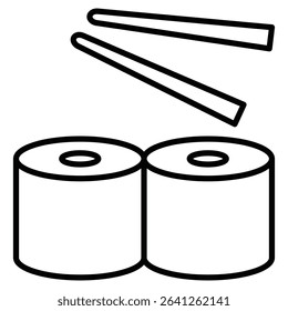 Maki sushi roll icon simple flat icon vector symbol