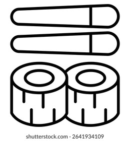 Maki sushi roll icon Thin line vector design