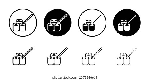 Maki sushi roll icon vector line logo mark or symbol set collection outline style