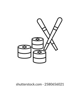Maki sushi roll icon Vector logo set flat