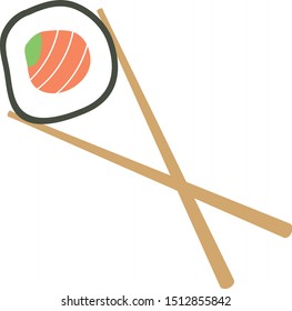 Maki Sushi with Wooden Chopsticks