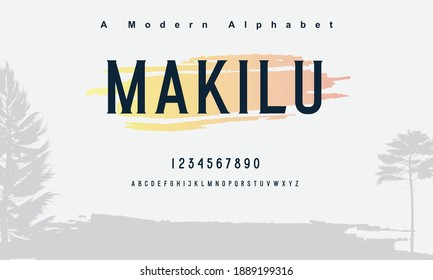 Makilu font. Abstract sport modern alphabet fonts. Typography bold typeface design for sport, technology, fashion, digital, future creative logo font. vector illustration
