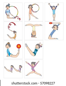 Making alphabets by different of gymnastics posing. Q to Z