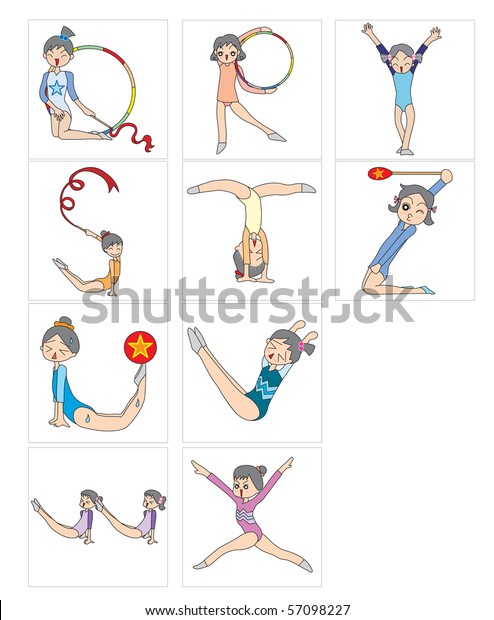 Making Alphabets By Different Gymnastics Posing Stock Vector (Royalty ...