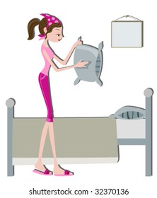 Making Bed - Vector