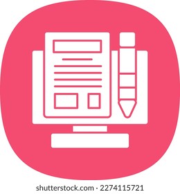 Making Blog Glyph Curve Vector Icon Design