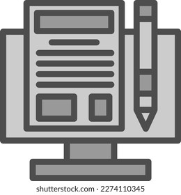 Making Blog Line Filled Greyscale Vector Icon Design