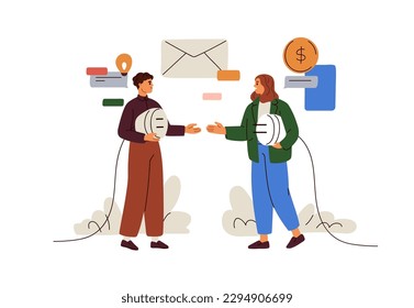 Making business connections, finding partner for cooperation. Perfect match, synergy. Collaboration, unity, professional solution concept. Flat graphic vector illustration isolated on white background