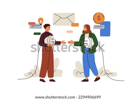 Making business connections, finding partner for cooperation. Perfect match, synergy. Collaboration, unity, professional solution concept. Flat graphic vector illustration isolated on white background