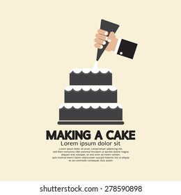 Making A Cake Vector Illustration