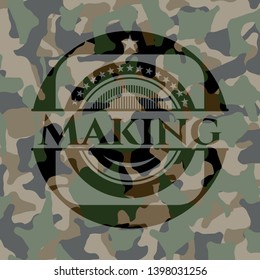 Making camo emblem. Vector Illustration. Detailed.