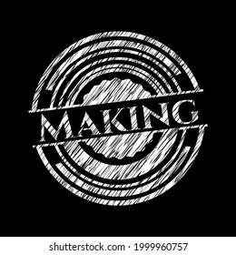 Making chalk emblem. Vector Illustration Detailed. 
