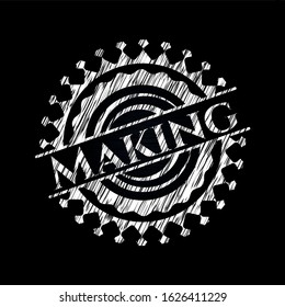 Making chalkboard emblem. Vector Illustration. Detailed.
