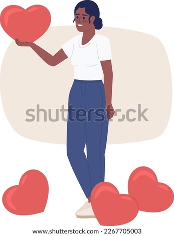 Making clients fall in love with brand flat concept vector spot illustration. Editable 2D cartoon character on white for web design. Attracting customers creative idea for website, mobile, magazine