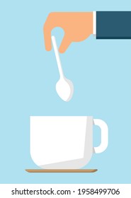 Making coffee by hand. Illustrations of drinks. Cooking of coffee beans.