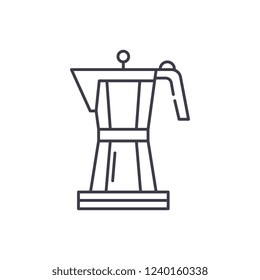 Making coffee line icon concept. Making coffee vector linear illustration, symbol, sign