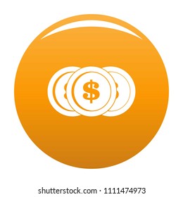 Making coin icon. Simple illustration of making coin vector icon for any design orange
