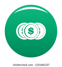 Making coin icon. Simple illustration of making coin vector icon for any design green