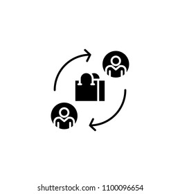 Making a deal black icon concept. Making a deal flat  vector symbol, sign, illustration.