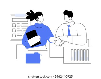 Making a deal isolated cartoon vector illustrations. Business partners signing contract, investing in new startup, successful deal, venture funding industry, money investment vector cartoon.