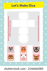 Making dice from paper for kids