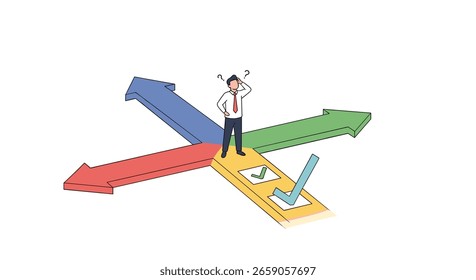 Tomando decisões difíceis e escolhendo o caminho certo a seguir na estratégia de negócios