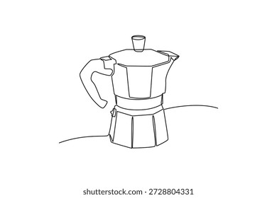 Making Espresso Coffee. Home Appliance Concept. Single line draw design Video 4k. Footage graphic illustration