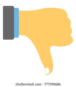 
Making a fist and the thumb is pointing downwards
