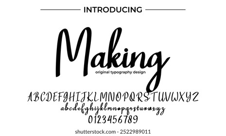 Making Font Stylish brush painted an uppercase vector letters, alphabet, typeface