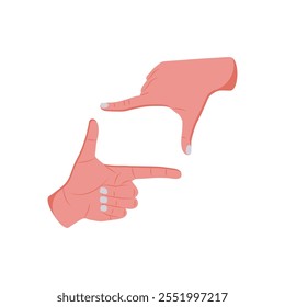 Making Frame Hand Gesture Icon, Vector illustration