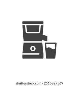 Making fresh juice vector icon. filled flat sign for mobile concept and web design. Juicer and glass glyph icon. Symbol, logo illustration. Vector graphics
