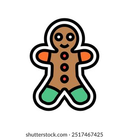 making gingerbread winter color icon vector. making gingerbread winter sign. isolated symbol illustration