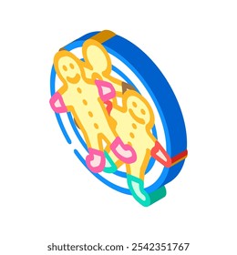 machen Lebkuchen Winter isometrische Ikone Vektor. Lebkuchenwinterschild. einzelne Symbolgrafik