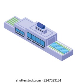 Making glass icon isometric vector. Window factory. Construction industry
