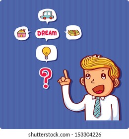 Making Good Ideas Happen . business cartoons vector.Freehand