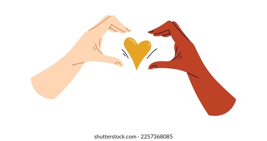Arrojando el corazón con los dedos un icono plano. Ilustración del vector