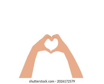 Making heart by fingles and hand pair together create shape symbol of romantic love with white isolate vectoe Illustration EPS10