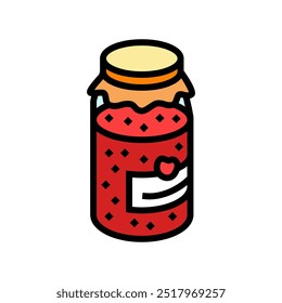 making homemade jam autumn color icon vector. making homemade jam autumn sign. isolated symbol illustration